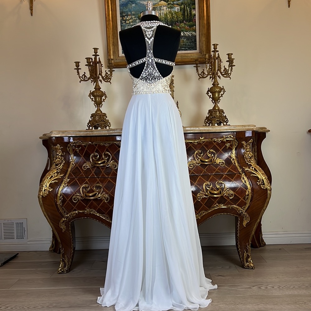NWT Women’s formal Illusion rhinestone bodice evening prom dress - Picture 4 of 6